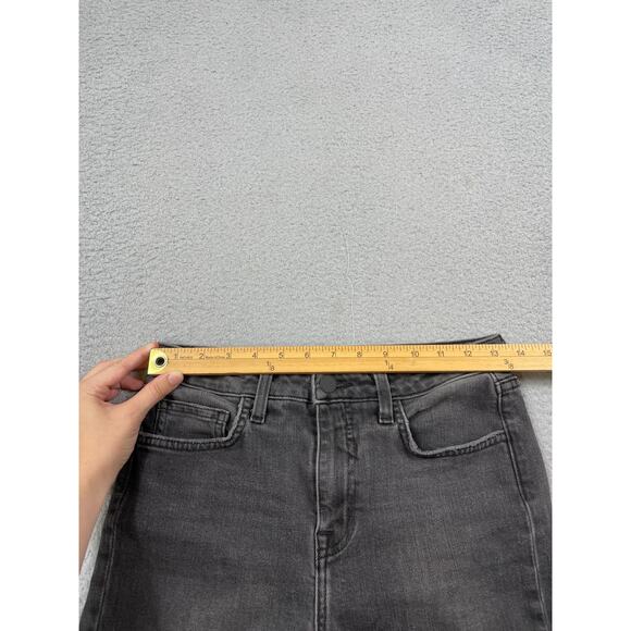 L'Agence Womens Size 26 Faded Black Denim Distressed Jeans - Picture 4 of 11